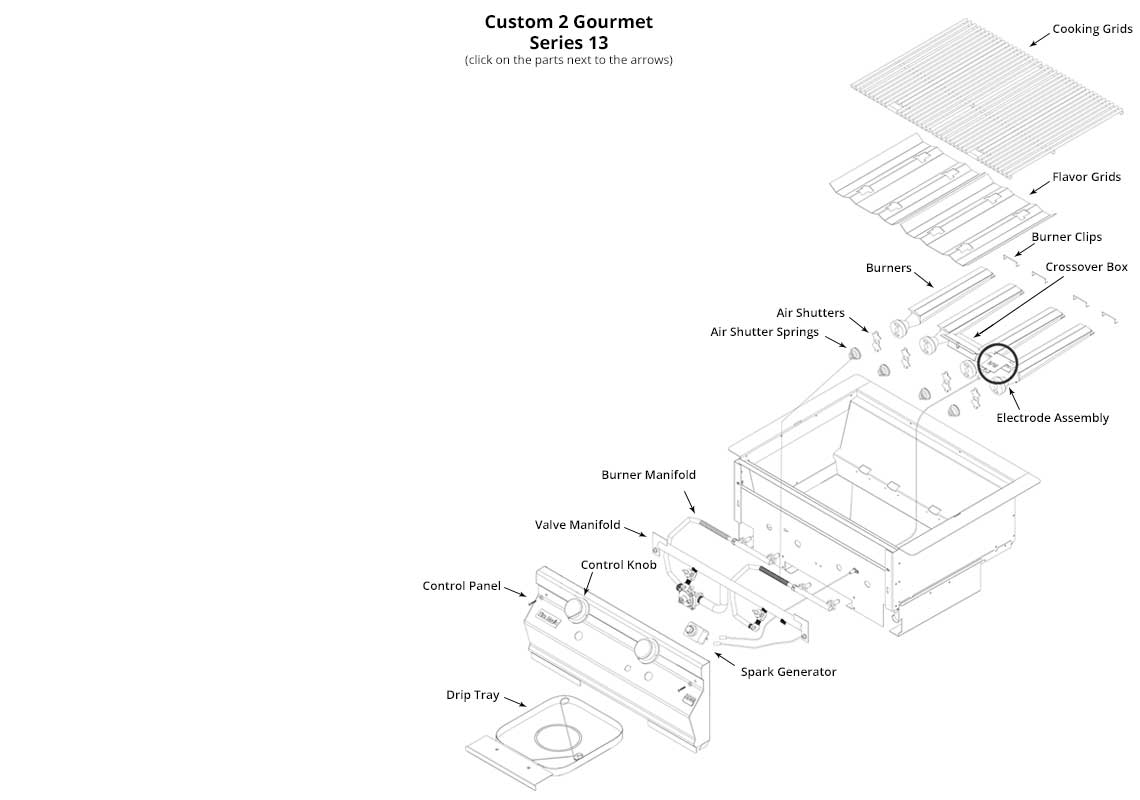 Custom 1 Gourmet (Series 12) Grill Parts Diagram