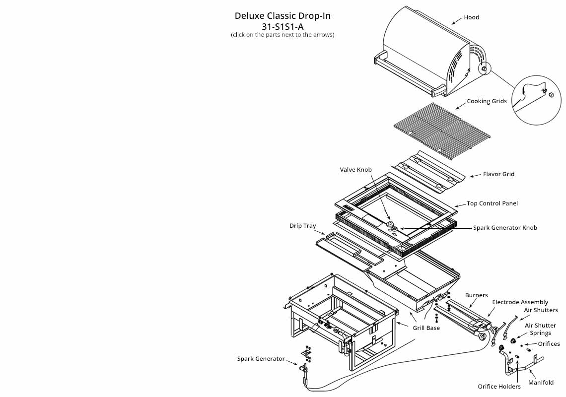 Fire Magic Deluxe Classic Drop-In Parts Diagram