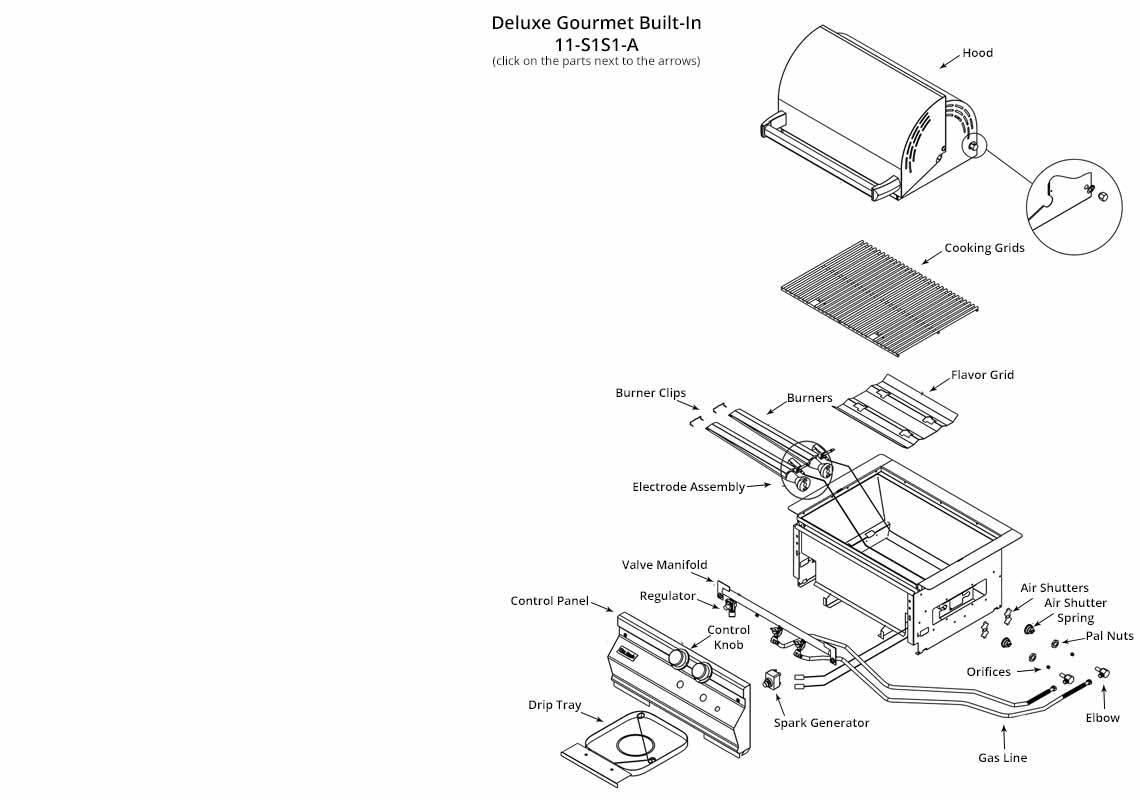 Fire Magic Deluxe Gourmet Built-In Parts Diagram